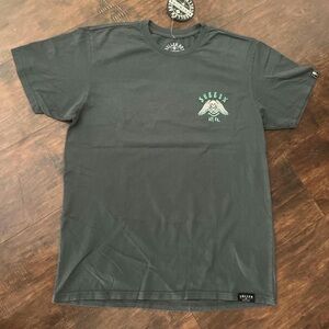 Men's Graphic Crewneck T-Shirt - Black with Teal Logo